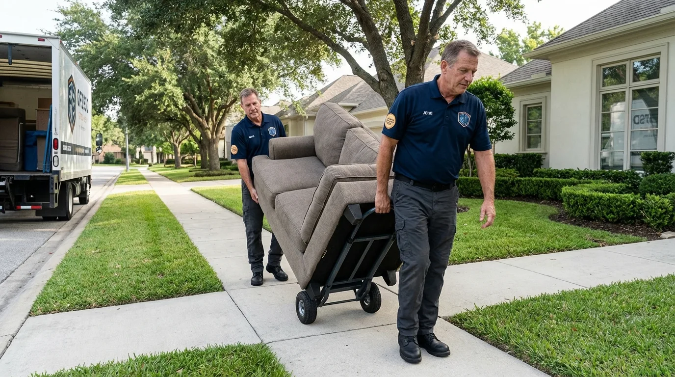 Local residential moving crew loading furniture in Caruthersville, MO